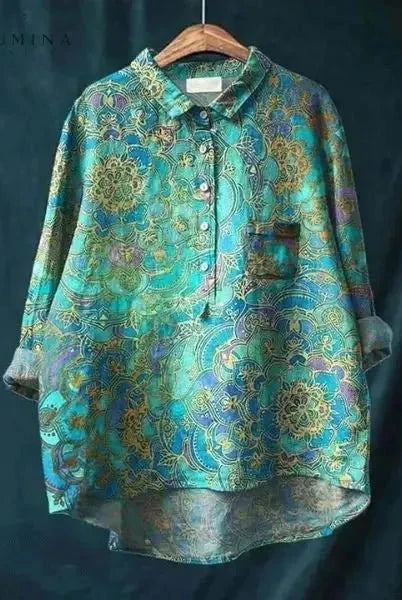 Lumina Wear Serenity Hippie Art T-Shirt featuring colorful, bohemian-inspired design on a relaxed fit tee.