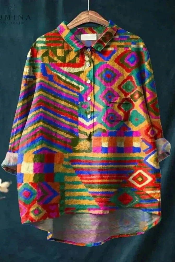 Lumina Wear Serenity Hippie Art T-Shirt featuring colorful, artistic design with a relaxed fit, perfect for casual or bohemian style.
