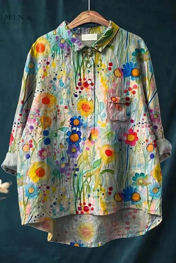 Lumina Wear Serenity Hippie Art T-Shirt featuring colorful, artistic design on a casual tee in vibrant multicolor.