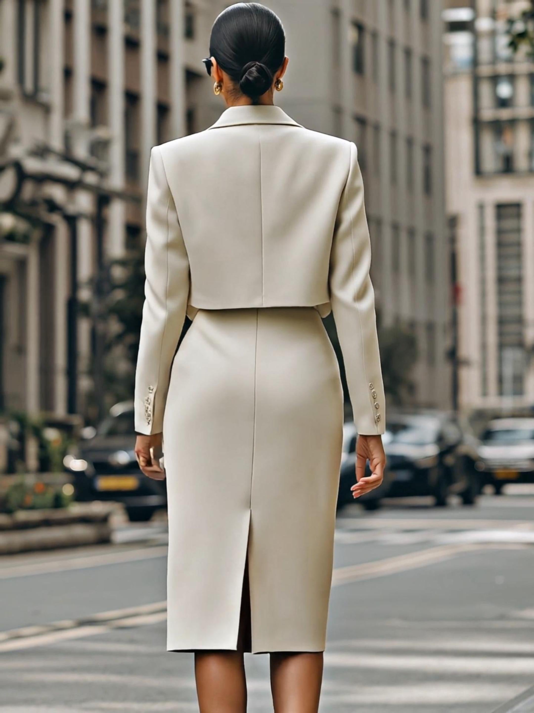 Vera | Cropped Blazer High Waist Set - Lumina - Lumina Vancouver