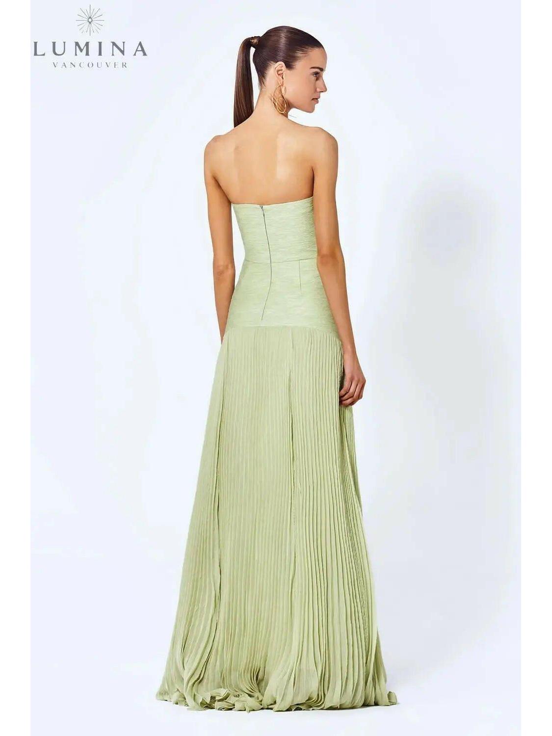 Lumina Vancouver Morgane sleeveless drop-waist maxi dress, elegant wedding guest gown with flowy silhouette and sophisticated style.