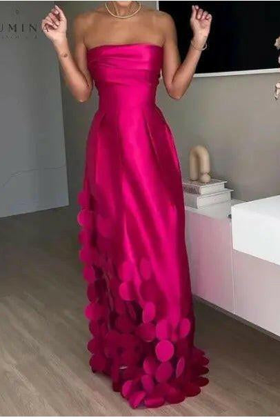 Lumina Wear Coraline long sheath circle evening dress with elegant design, perfect for formal occasions and evening events.