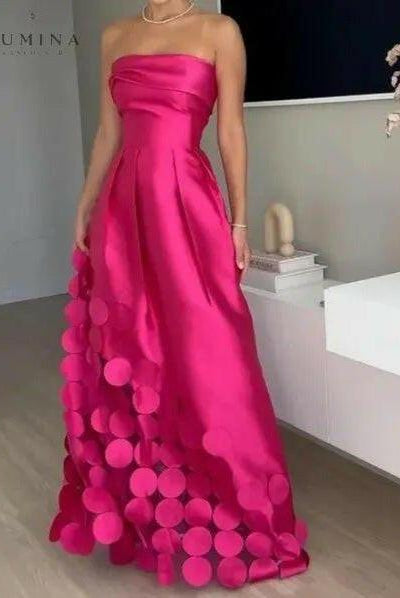 Lumina Wear Coraline long sheath circle evening dress, elegant floor-length gown with a fitted silhouette and stylish design.