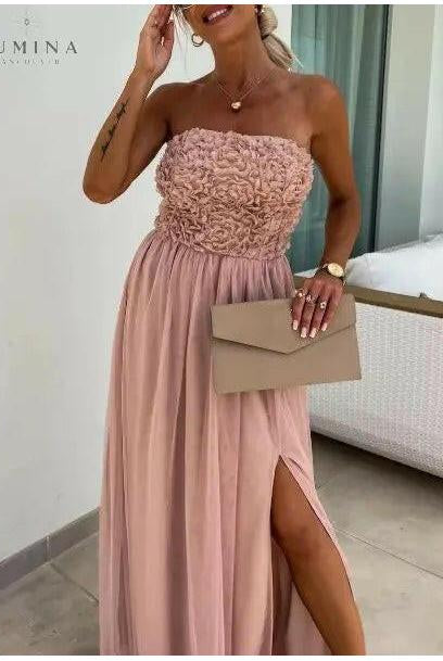 Lumina Wear Dorothy white one-shoulder flowy maxi dress, elegant evening dress with draped fabric perfect for formal occasions.