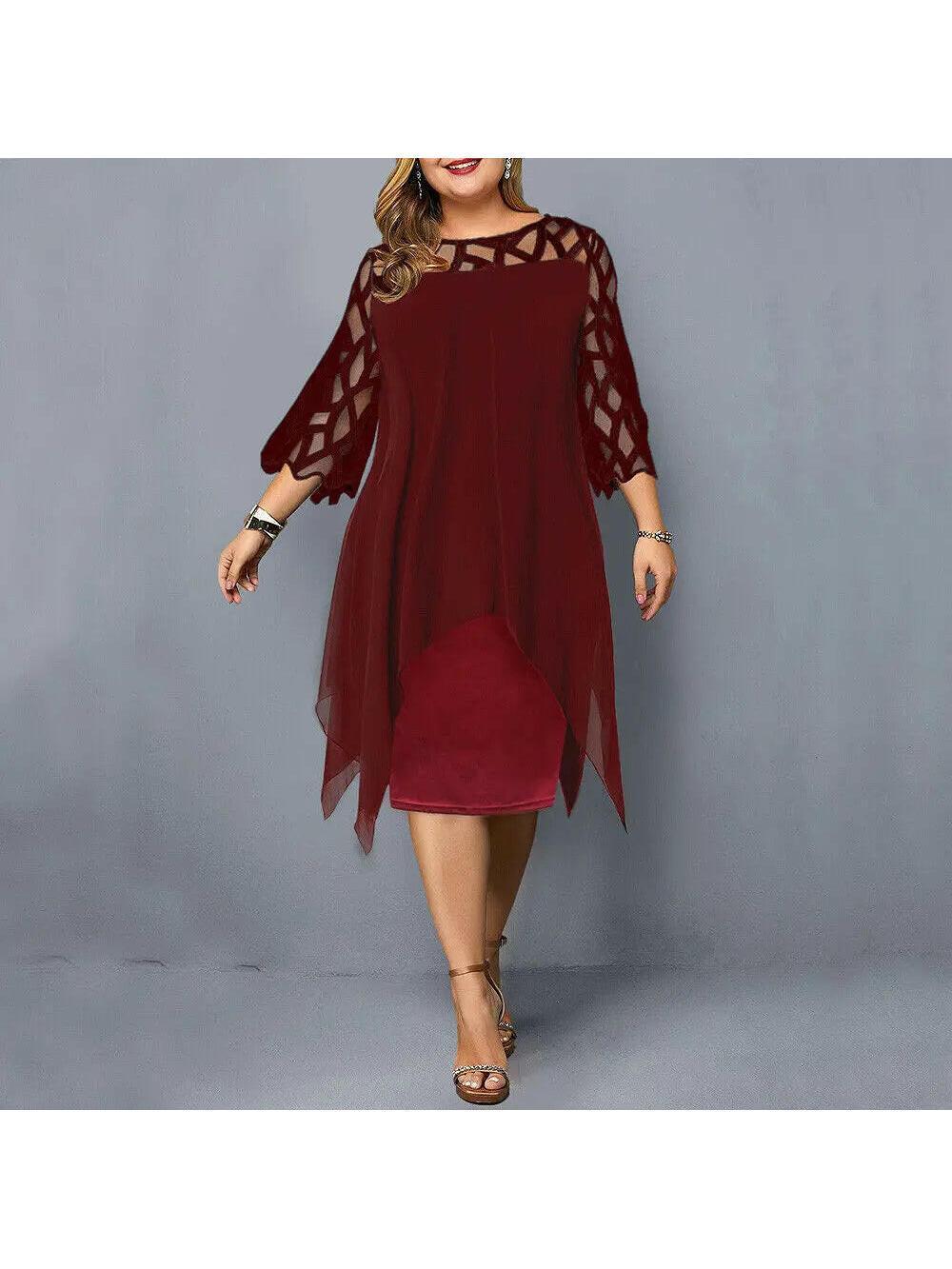 Purple Annika plus size midi dress by Lumina Vancouver, featuring a flowing silhouette and stylish design for women.