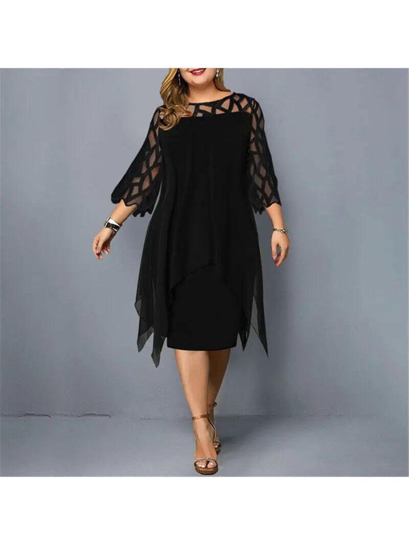 Purple Annika plus size midi dress by Lumina Vancouver, featuring a flowing silhouette and elegant design for women.