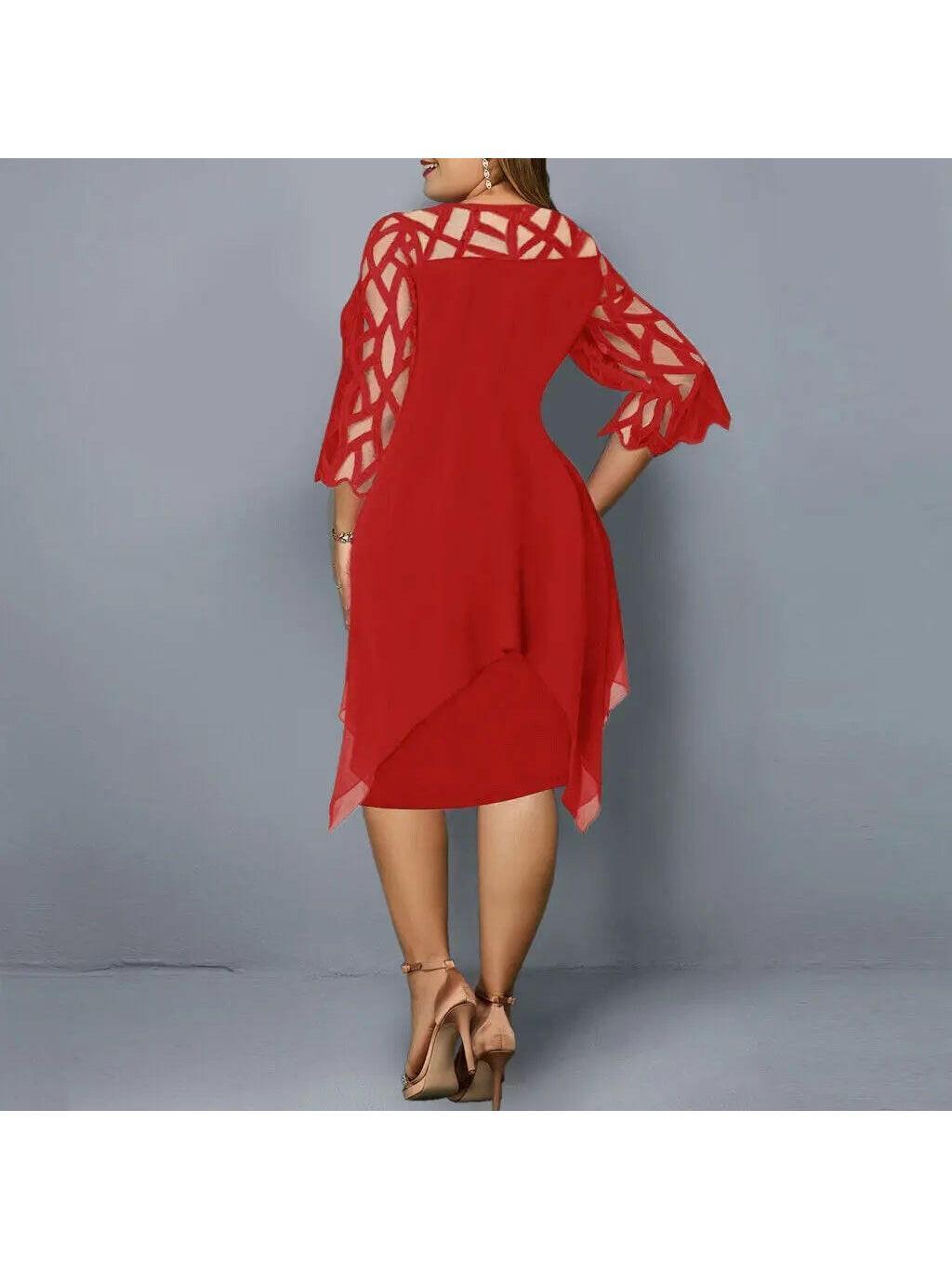 Purple Annika plus size midi dress for women by Lumina Vancouver, featuring a flowy, elegant design.