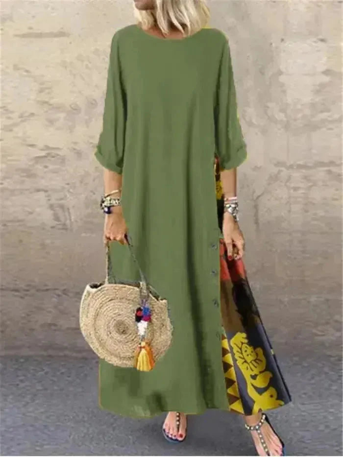 Yellow Lucia casual dress by Lumina Vancouver, featuring a relaxed fit and stylish design, displayed on a hanger.