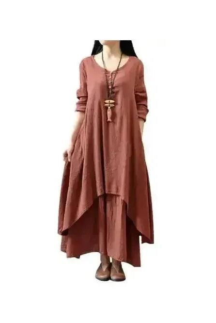 Yellow Alessia linen dress by Lumina Wear, featuring a relaxed fit and lightweight fabric, perfect for casual summer wear.