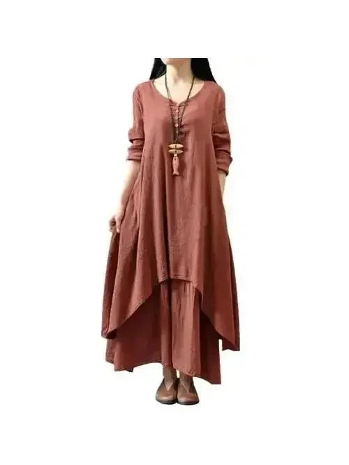 Yellow Alessia linen dress by Lumina Vancouver, lightweight and flowy with a relaxed fit and natural fabric texture.