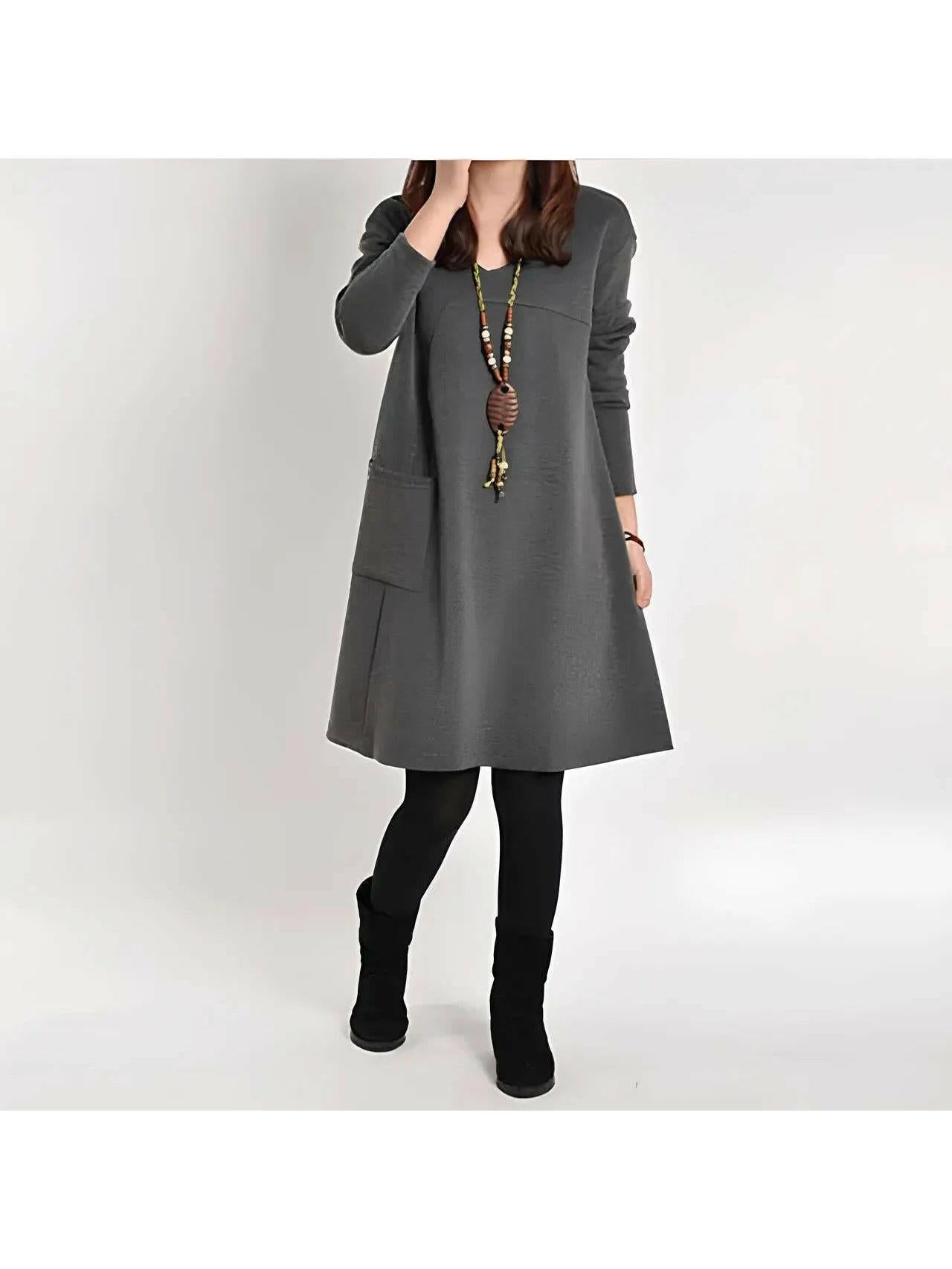 Yellow Torunn dress by Lumina Vancouver, featuring a stylish design with flowing fabric and a relaxed fit.