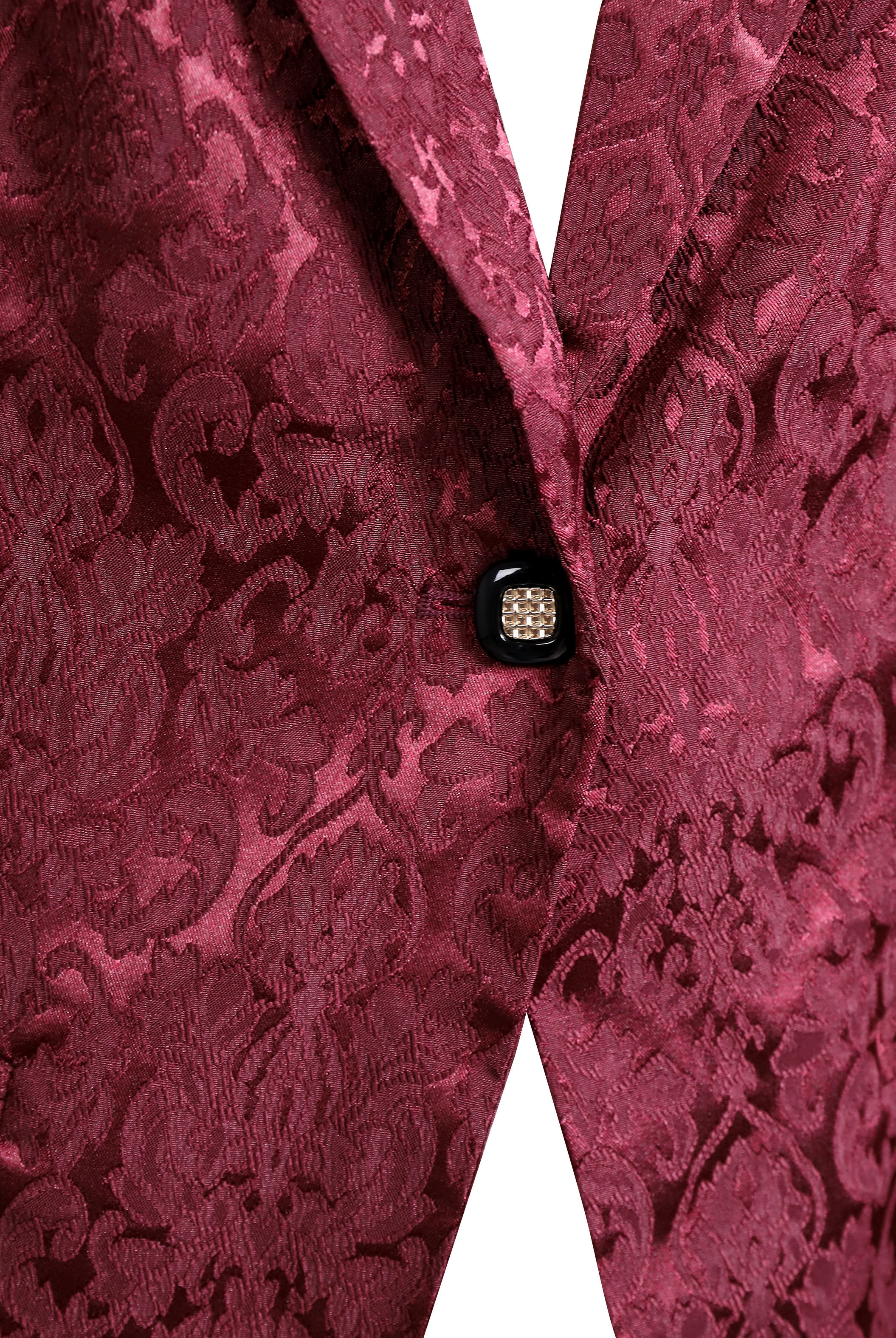Lumina Wear Katya Burgundy Jacquard Blazer, tailored blazer with intricate pattern, stylish and elegant for formal or casual wear.