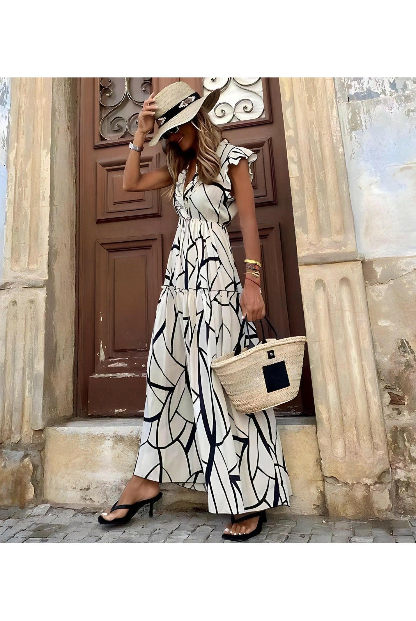 Elegant printed dress by Lumina Wear featuring a stylish design, perfect for casual or semi-formal occasions.