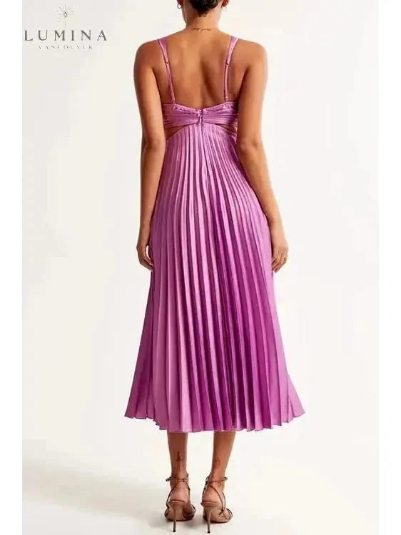 Lumina Vancouver Madeleine elegant yellow maxi dress for wedding guests, flowing design, perfect for formal occasions.