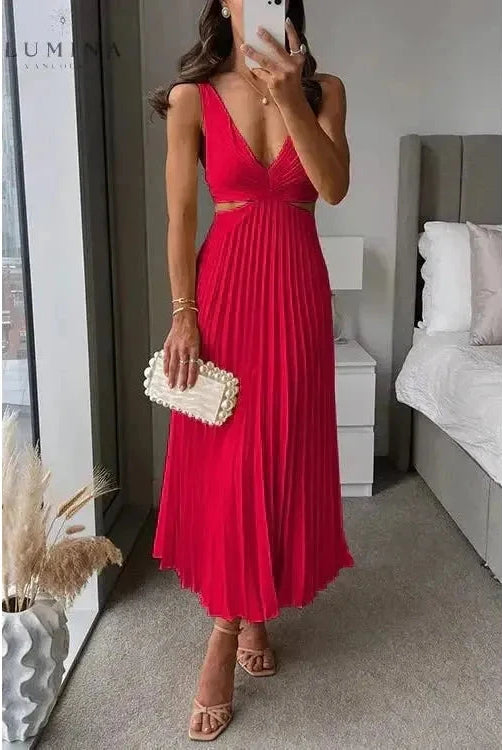 Yellow Madeleine elegant maxi dress by Lumina Wear, featuring a flowing evening gown with a fitted bodice and stylish design.