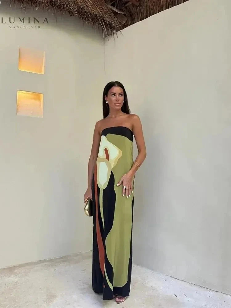 Green Marceline summer dress by Lumina Vancouver, perfect for holiday vibes, featuring a breezy, stylish design for warm weather.