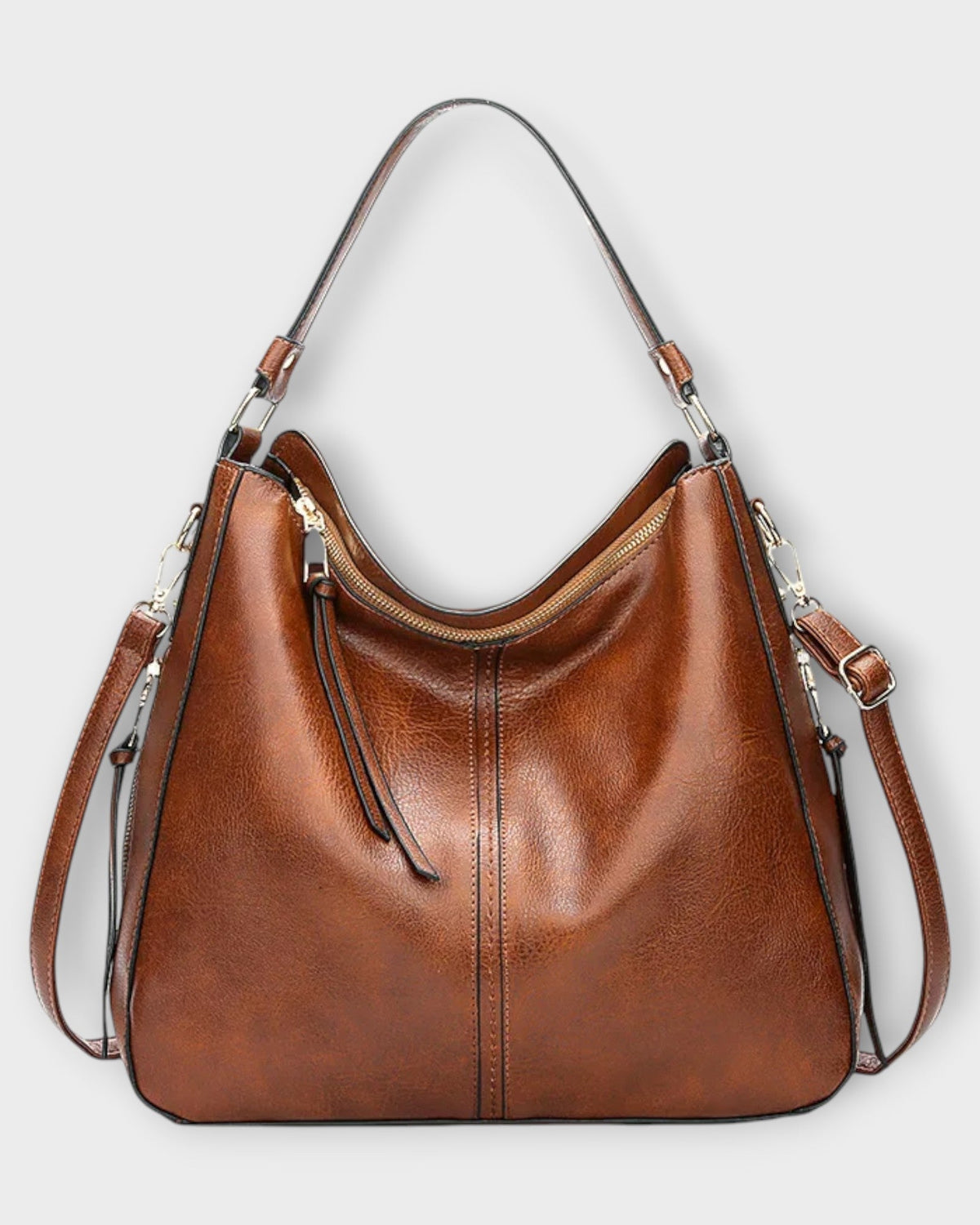 Black Lumina Wear Margaux slouchy hobo handbag with versatile straps, featuring a relaxed, stylish design and spacious interior.