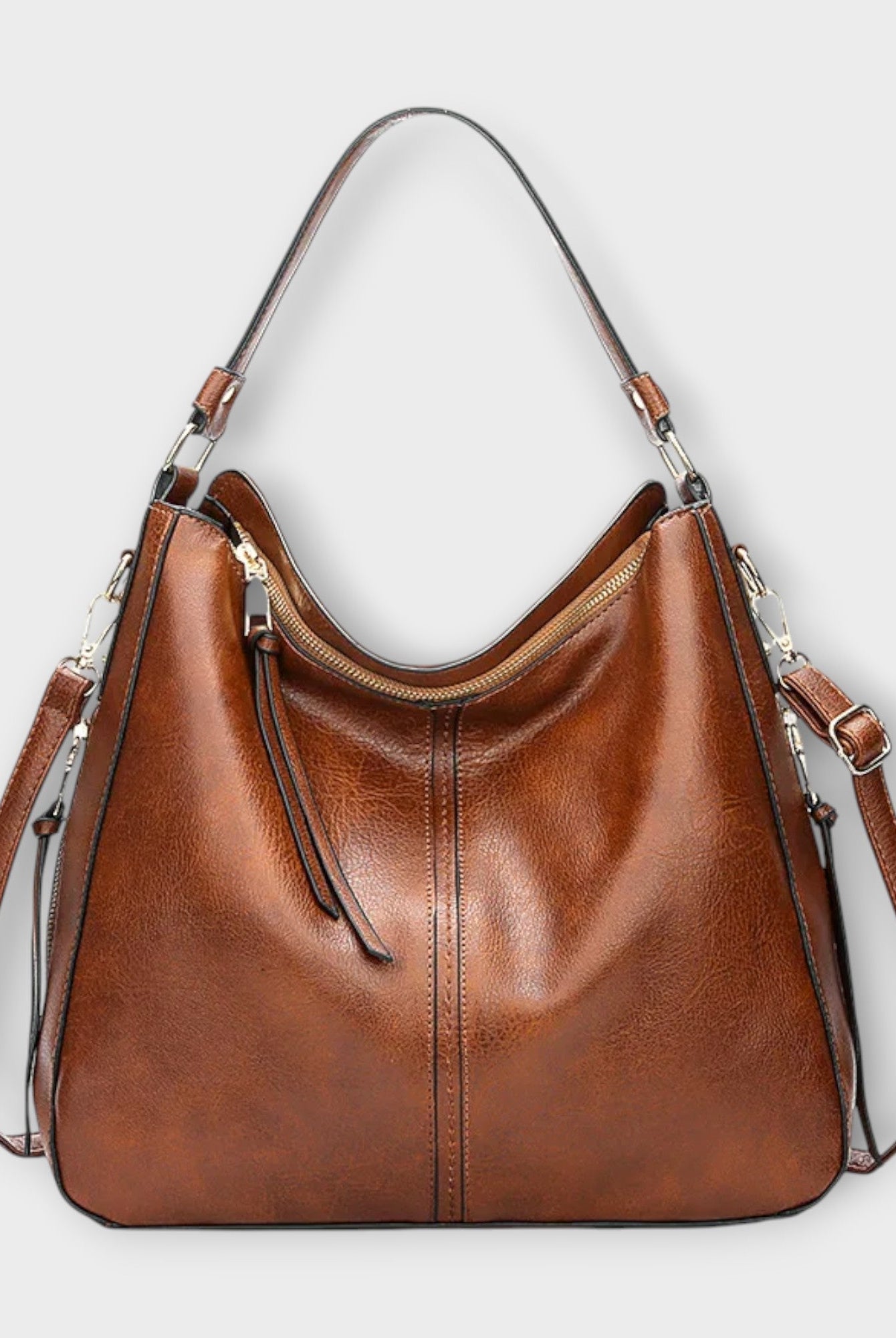 Black Lumina Wear Margaux slouchy hobo handbag with versatile straps, soft leather and spacious interior for everyday style.