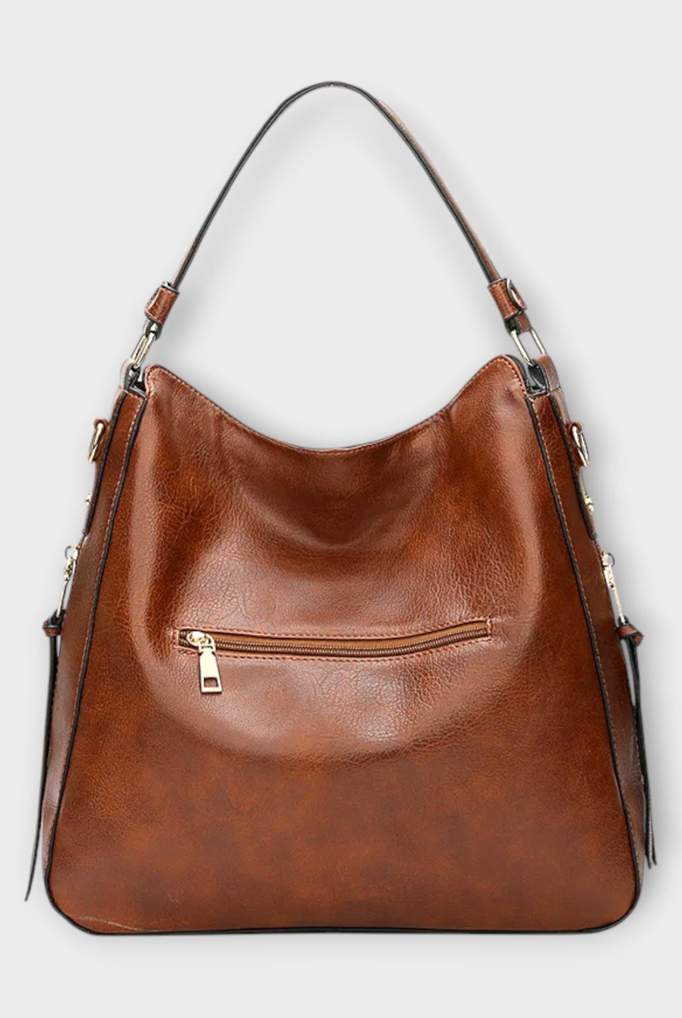 Black Lumina Wear Margaux slouchy hobo bag with versatile straps, showcasing its relaxed style and spacious design.
