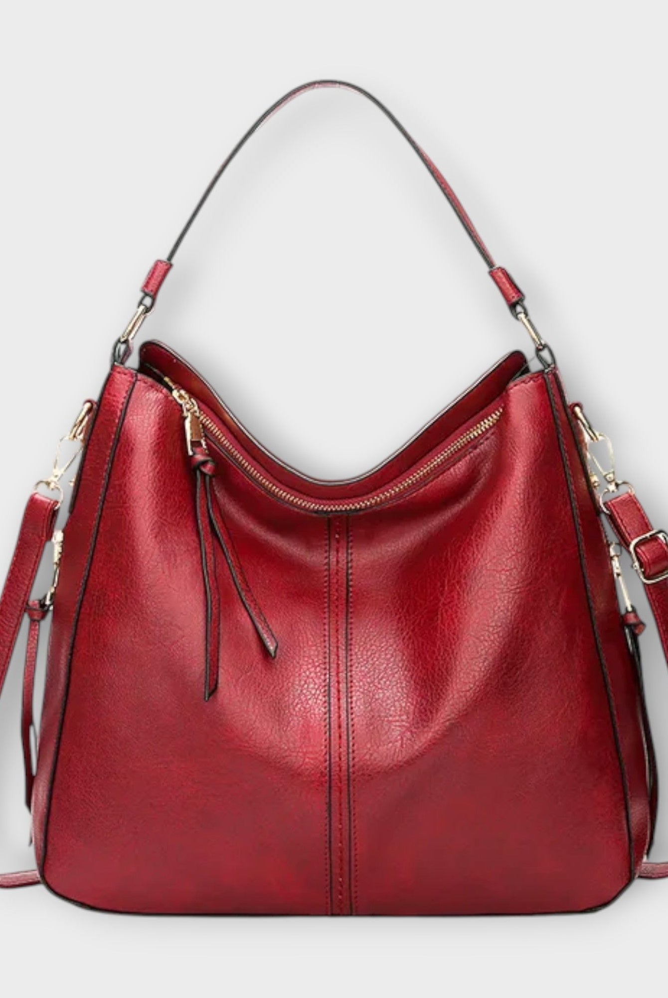 Black Lumina Wear Margaux slouchy hobo handbag with versatile straps, showcasing its relaxed style and spacious interior.