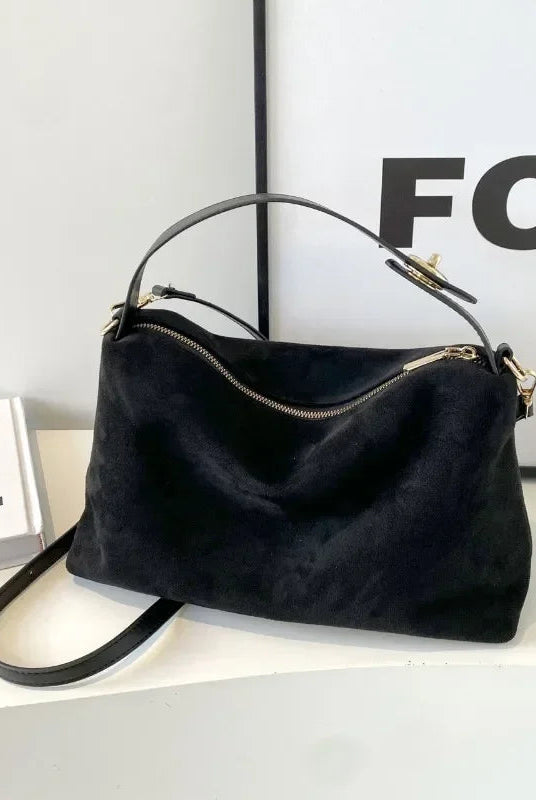 Lumina Wear Marielle textured minimalist shoulder bag with curved shape in coffee color, stylish and modern handbag.