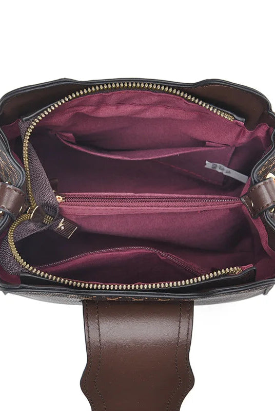 Black Marjorie quilted charm handbag with adjustable strap by Lumina Wear, featuring elegant stitching and compact design.