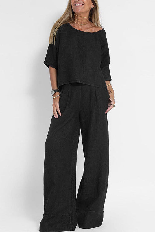 Light gray relaxed fit coordinated casual dress set by Lumina Wear, featuring a comfortable, matching design for everyday wear.