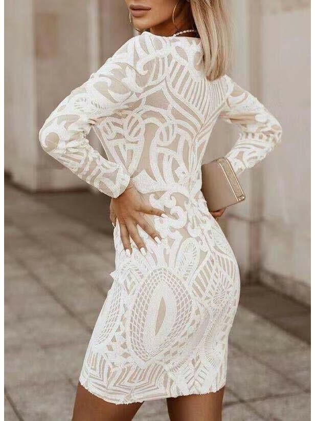 White Matilda™ Chic Bodycon Dress by Lumina Vancouver, form-fitting design perfect for stylish occasions.