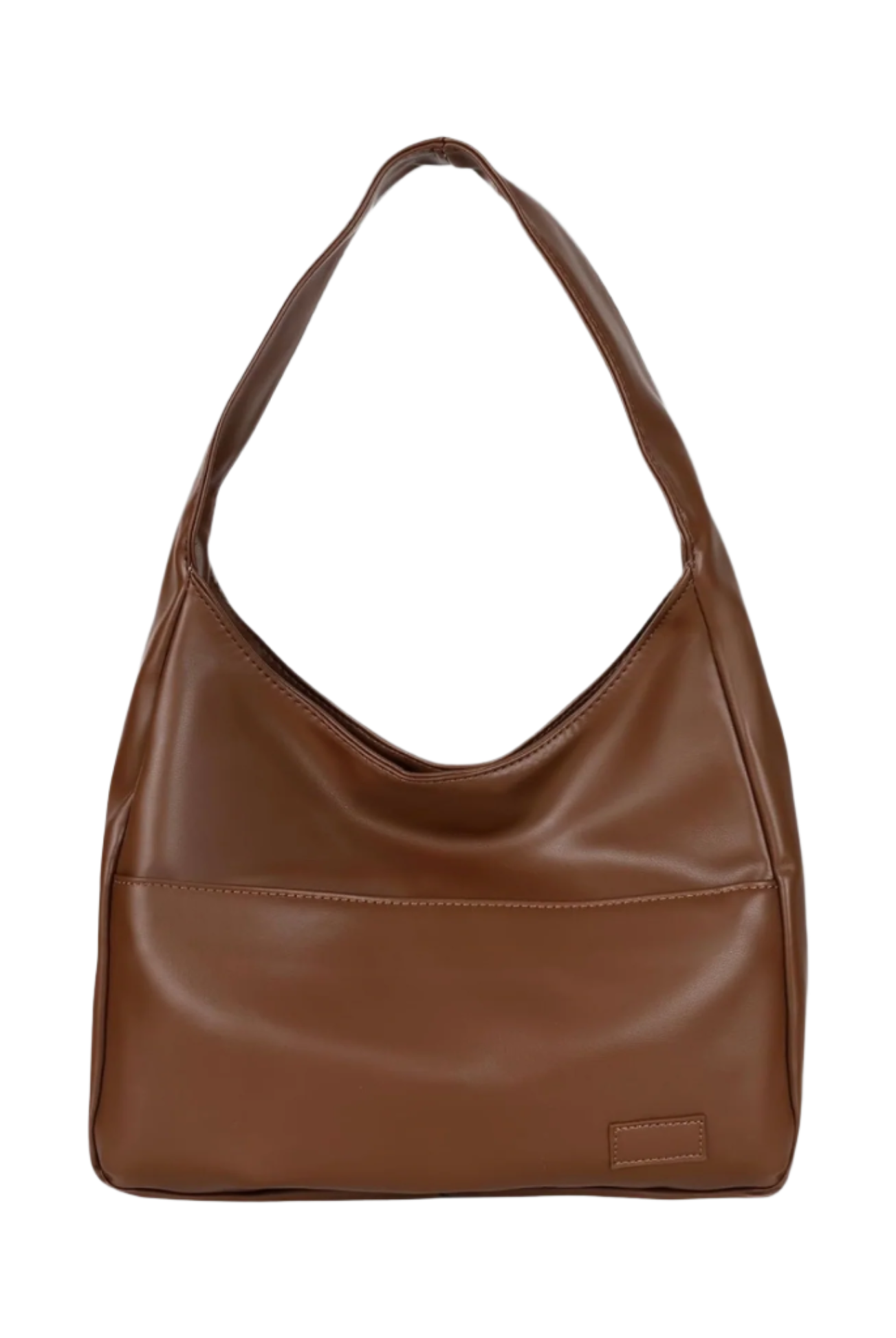 Black Maya Lumina shoulder handbag with spacious interior and chic vegan leather design, perfect for everyday use.