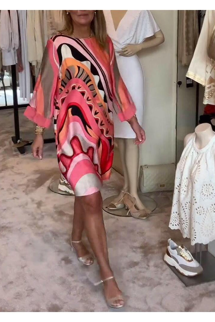 Mirabella™ - Vibrant Abstract Print Dress