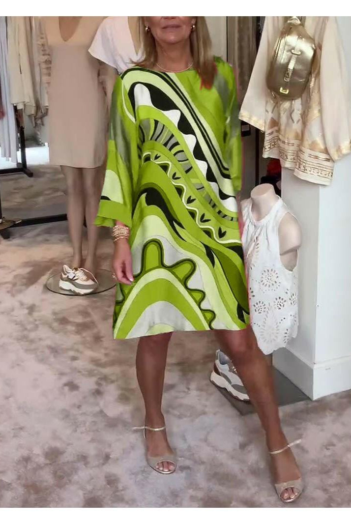 Mirabella™ - Vibrant Abstract Print Dress