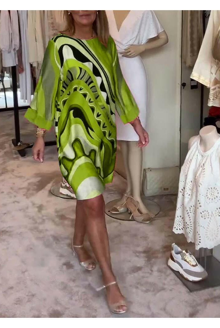 Mirabella™ - Vibrant Abstract Print Dress