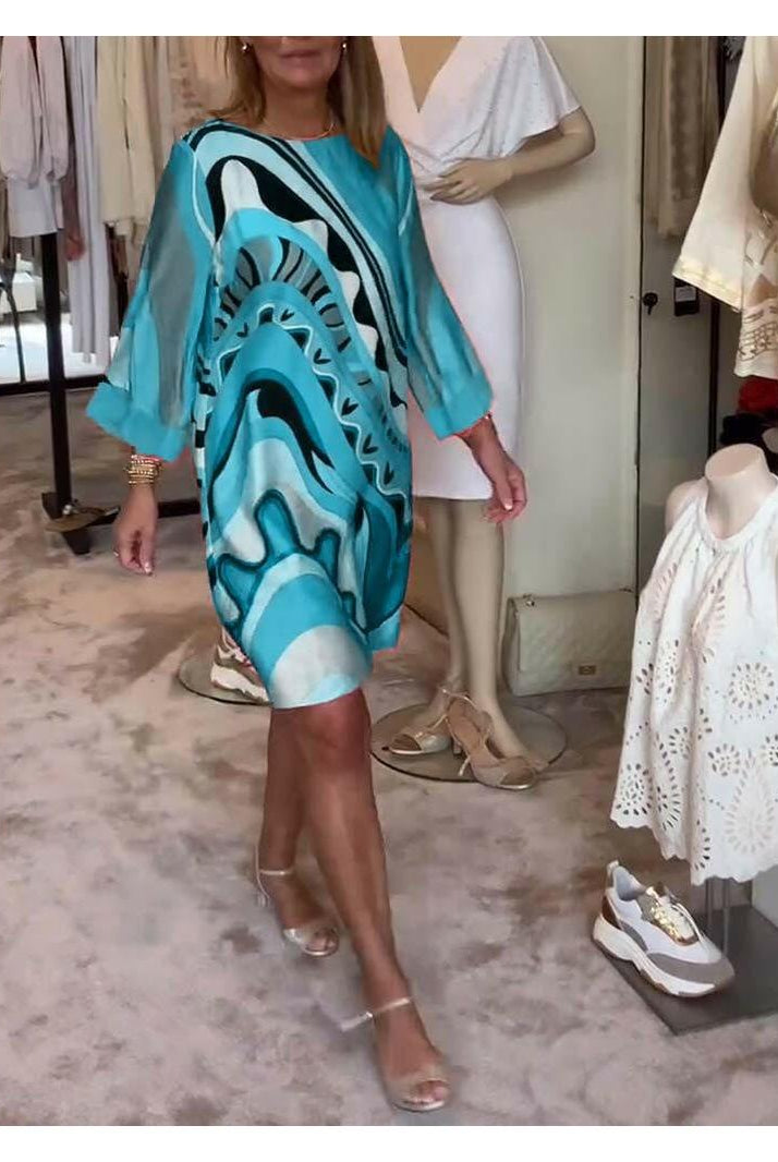 Mirabella™ - Vibrant Abstract Print Dress