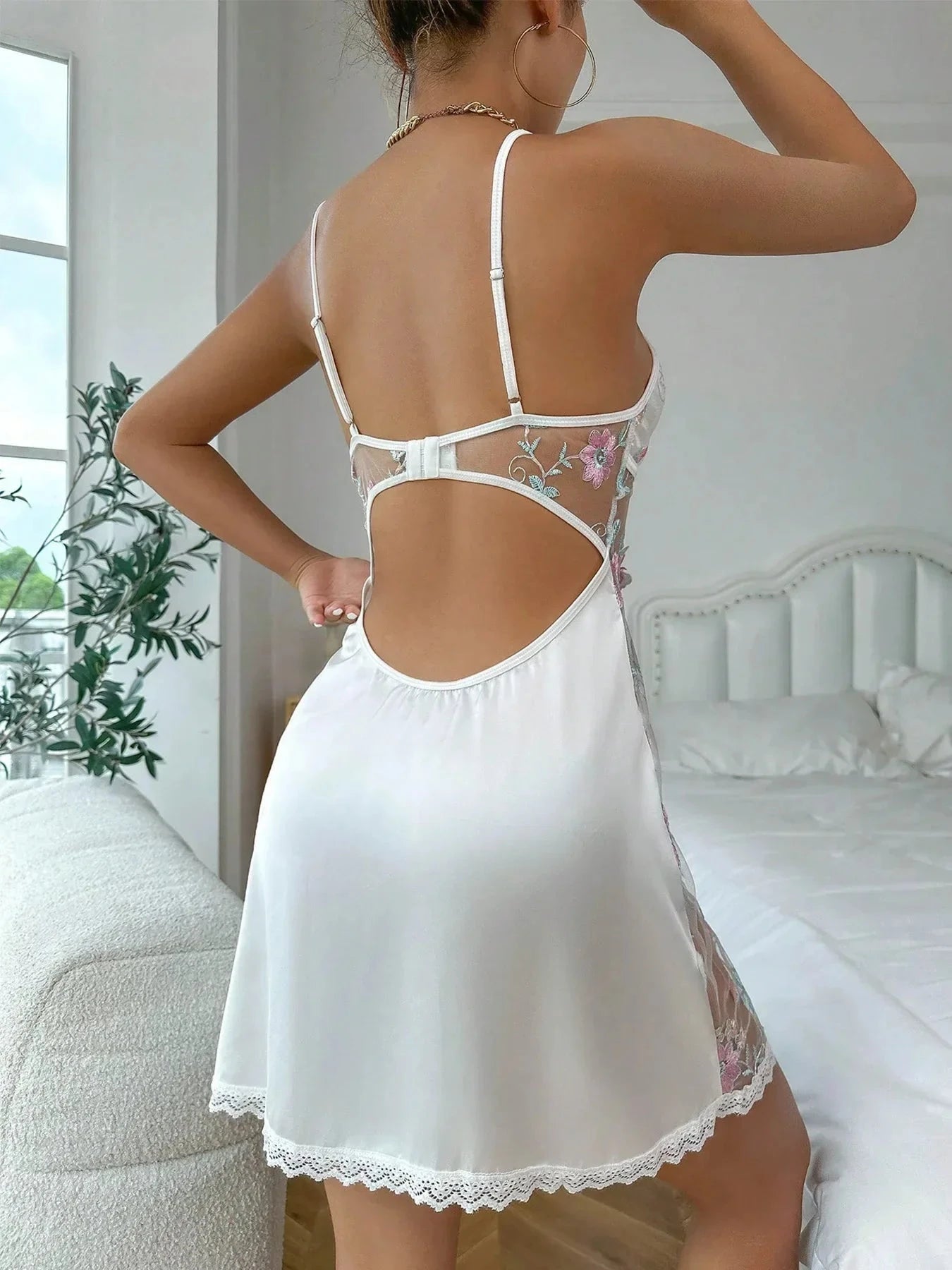 Naya's Nightdress by Lumina Vancouver in size S, featuring soft fabric and a comfortable fit, displayed on a hanger.