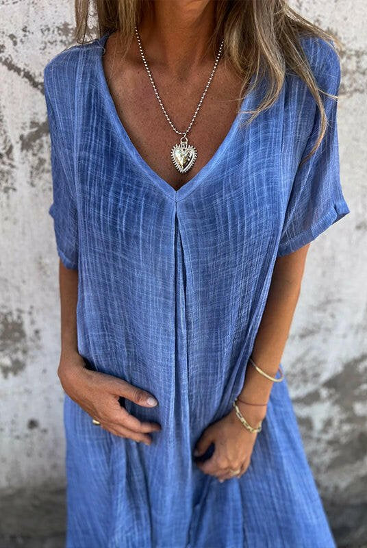 Blue Lumina Wear NIA maxi dress featuring a flowing silhouette and elegant design, perfect for casual or special occasions.