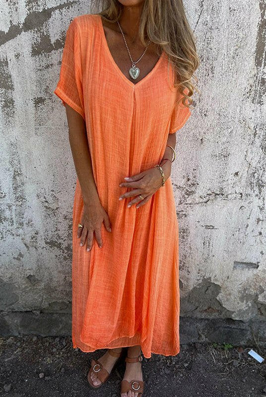 Blue Lumina Wear NIA maxi dress with flowing fabric and elegant design, perfect for summer or special occasions.