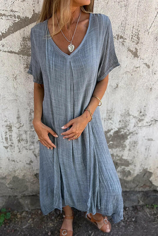 Blue Lumina Wear NIA maxi dress featuring a flowing silhouette and elegant design, perfect for stylish summer occasions.