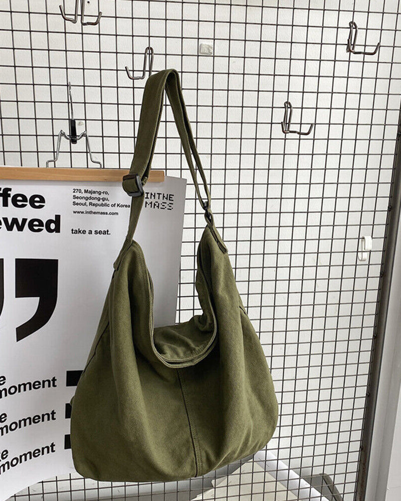 Noa beige minimalist canvas shoulder bag with oversized design by Lumina Wear, featuring a stylish and spacious handbag silhouette.