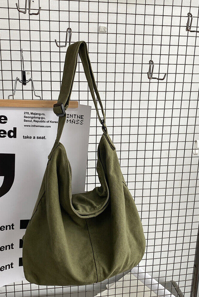 Noa beige canvas shoulder bag by Lumina Wear featuring a minimalist oversized design for casual and stylish wear.