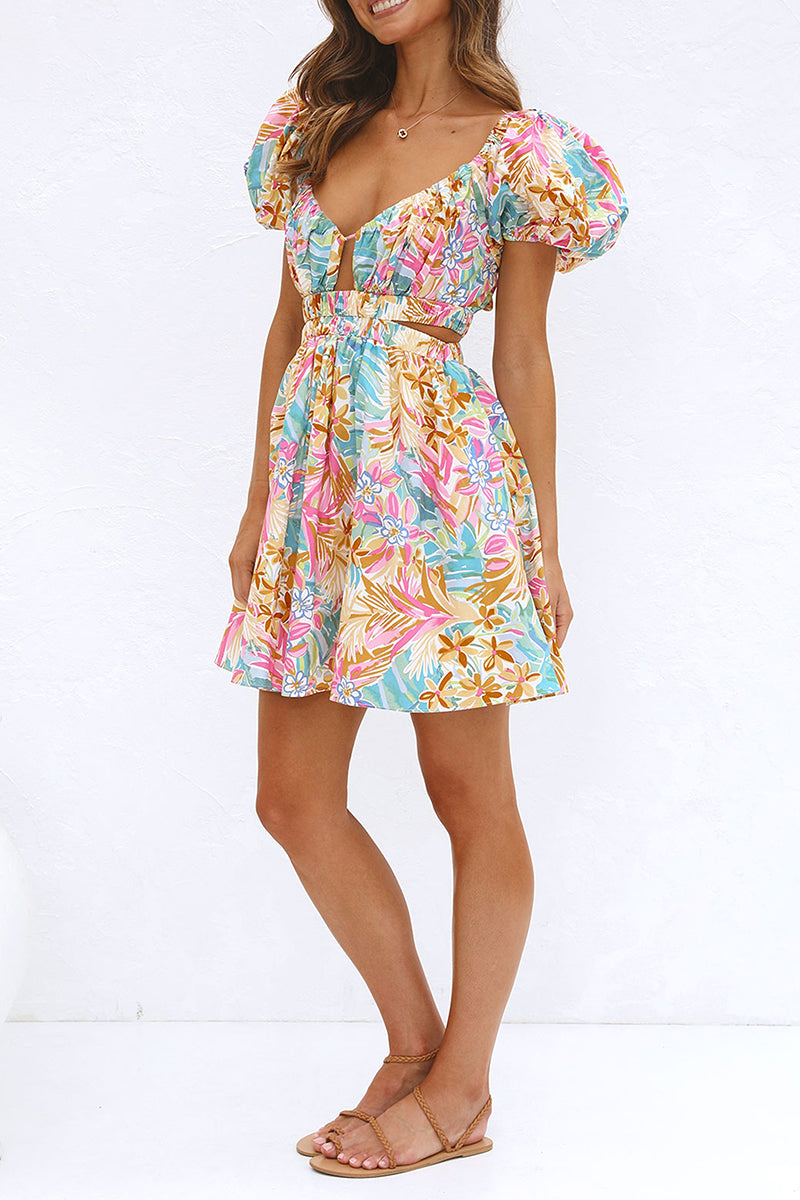 Lumina Vancouver Nova A-Line Dress with plunging neckline in multicolor fabric, size small, stylish and elegant for special occasions.