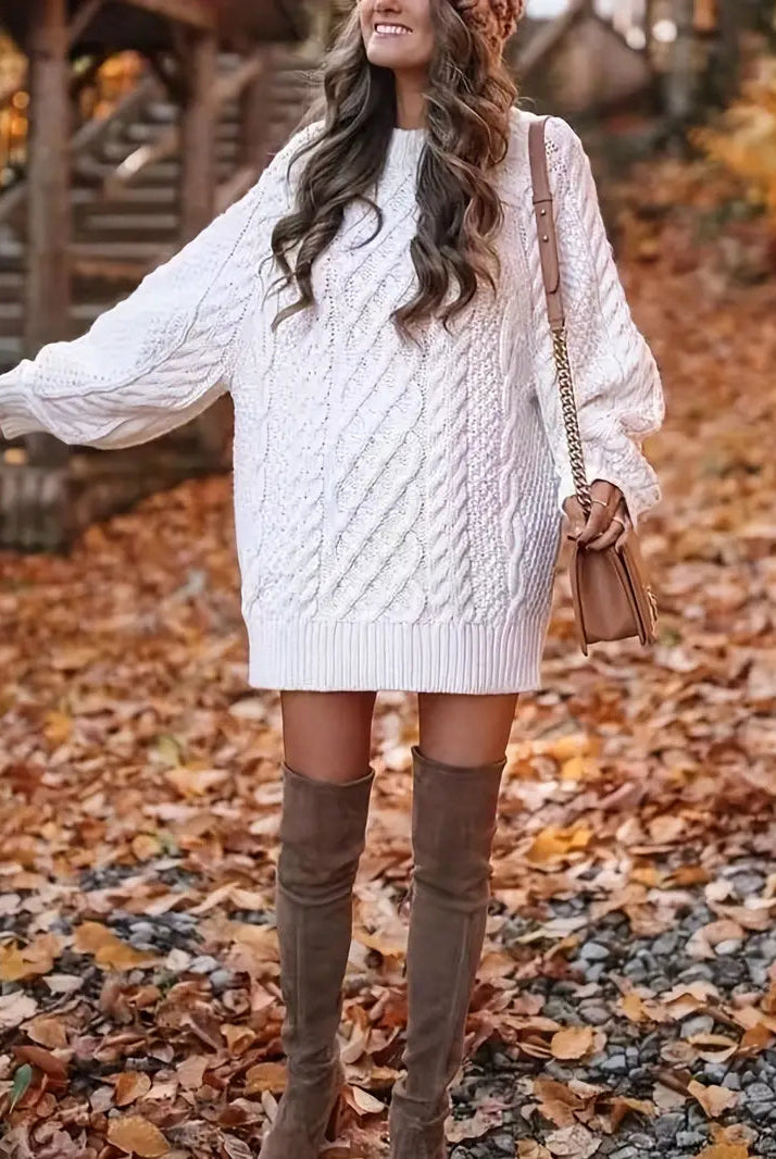 Nova | Cable Braided Sweater Dress - Lumina - Lumina Vancouver