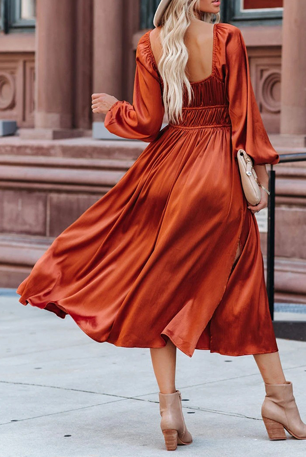 Orange Lumina Wear Niamh Everyday Elegance midi dress, mini dress style, featuring a stylish and comfortable design.