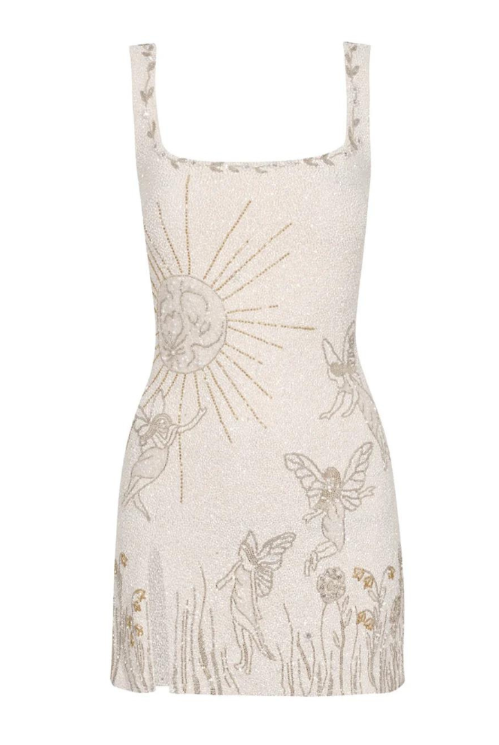 Women's Mini Dress – Fitted Silhouette – Square Neckline – Embellished Evening Wear by Lumina Vancouver