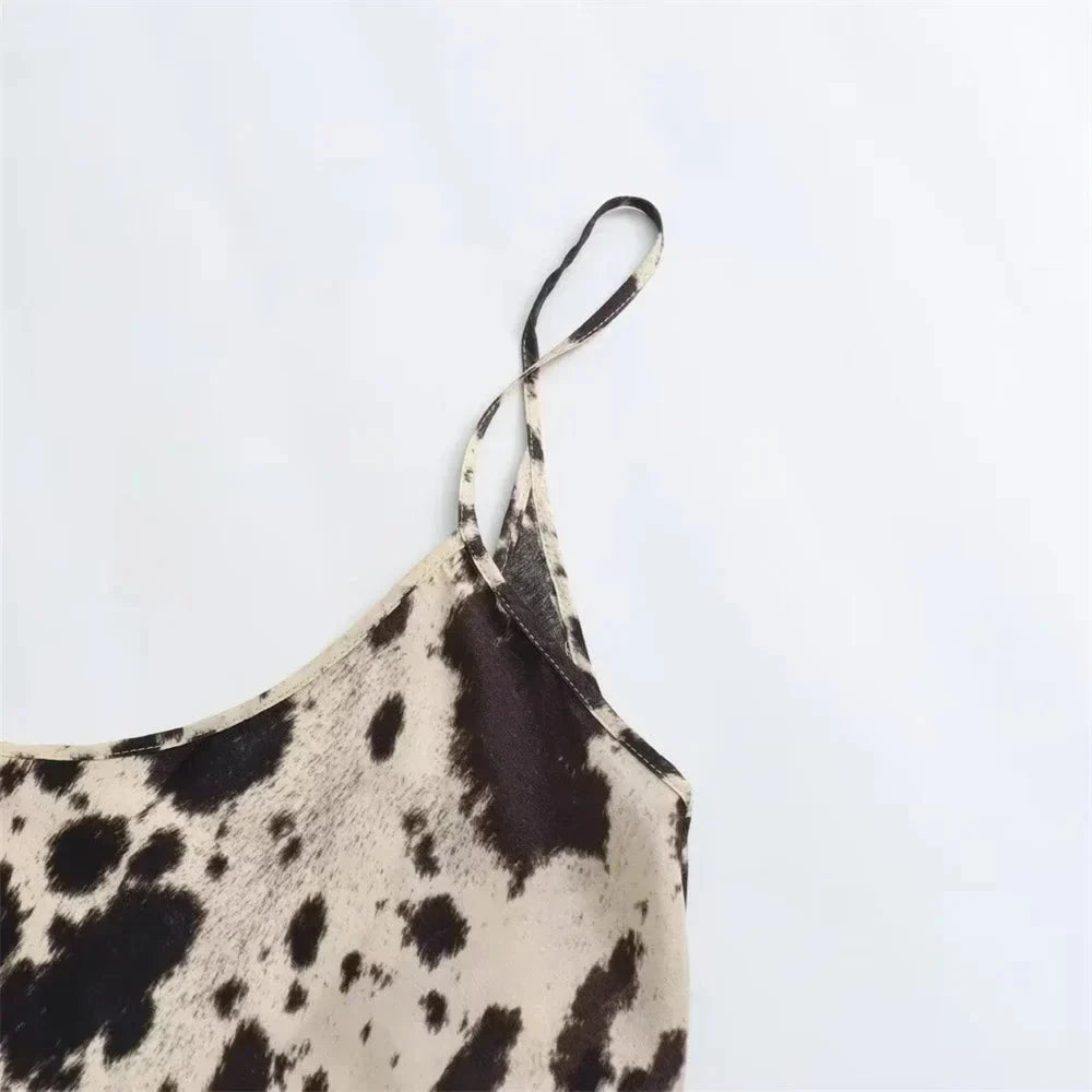 Beige silky satin slip dress with V-neck by Lumina Vancouver, featuring a mini length and elegant design.