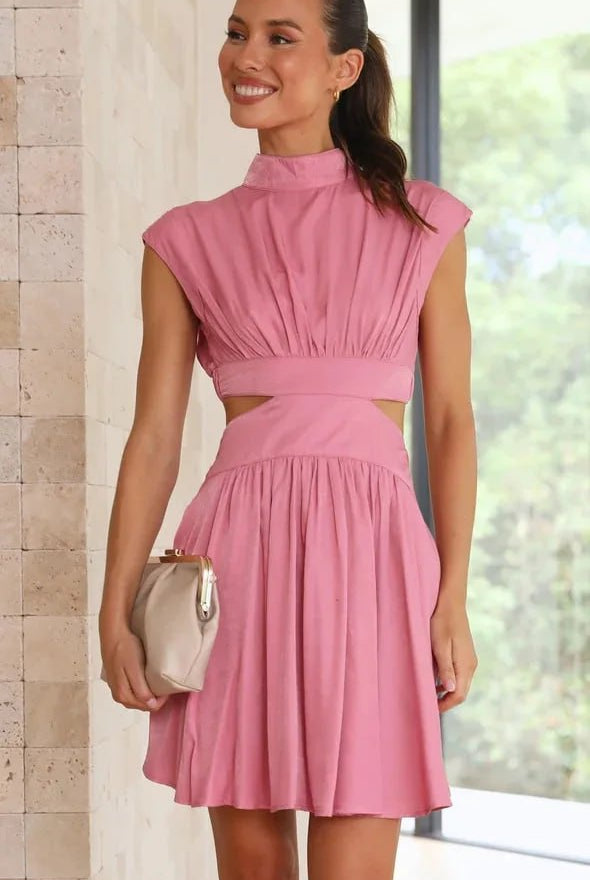Black Nova two-piece sleeveless mini dress by Lumina Vancouver, featuring a stylish and fitted design for a modern look.