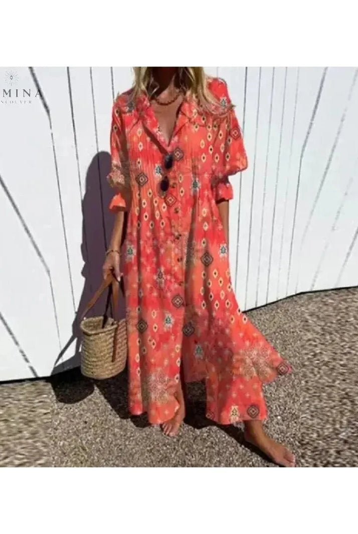 Multicolor Odessa elegant dress by Lumina Vancouver featuring flowing fabric and stylish design, perfect for formal occasions.