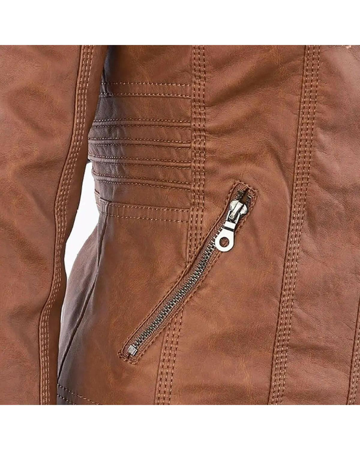 Olivia water-resistant hooded jacket for women by Lumina Wear in khaki, featuring a sleek design and waterproof material.