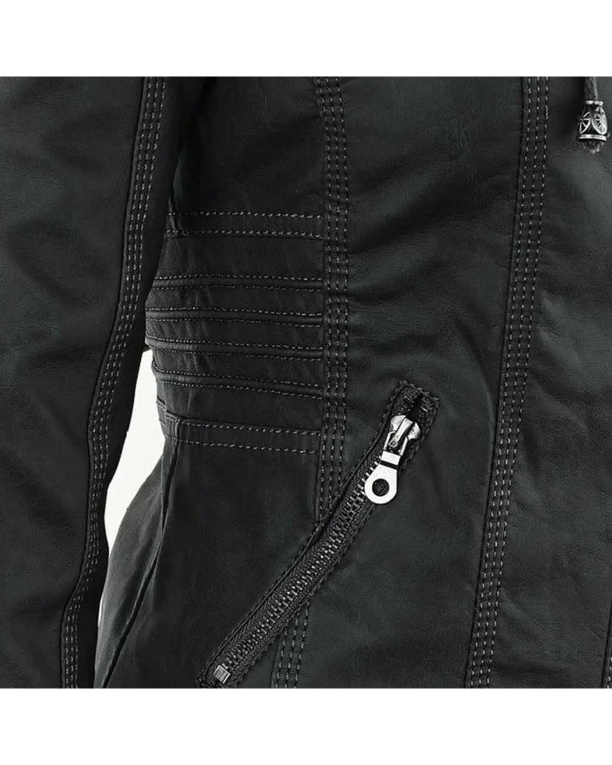Water-resistant hooded jacket for women by Lumina Wear, shown in khaki with a hood and stylish design.