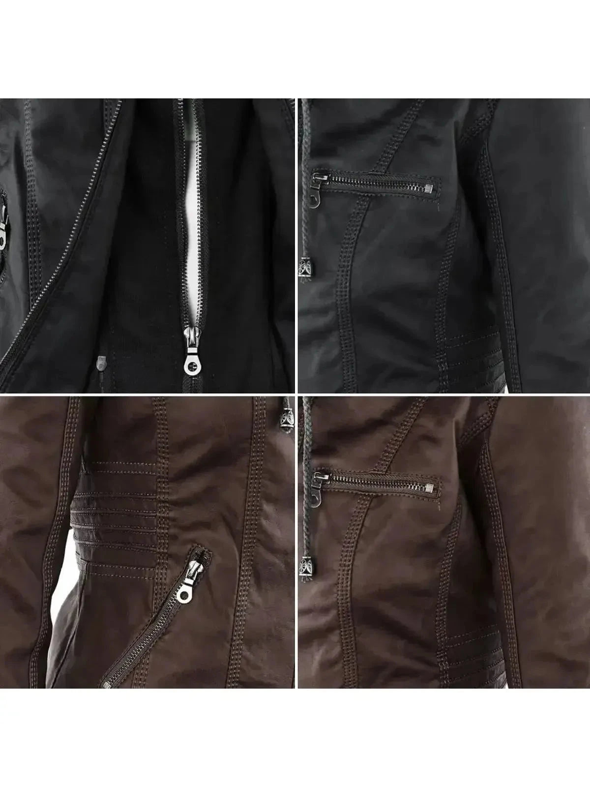 Olivia water-resistant hooded women's leather jacket in khaki by Lumina Vancouver, designed for outdoor wear and rain protection.
