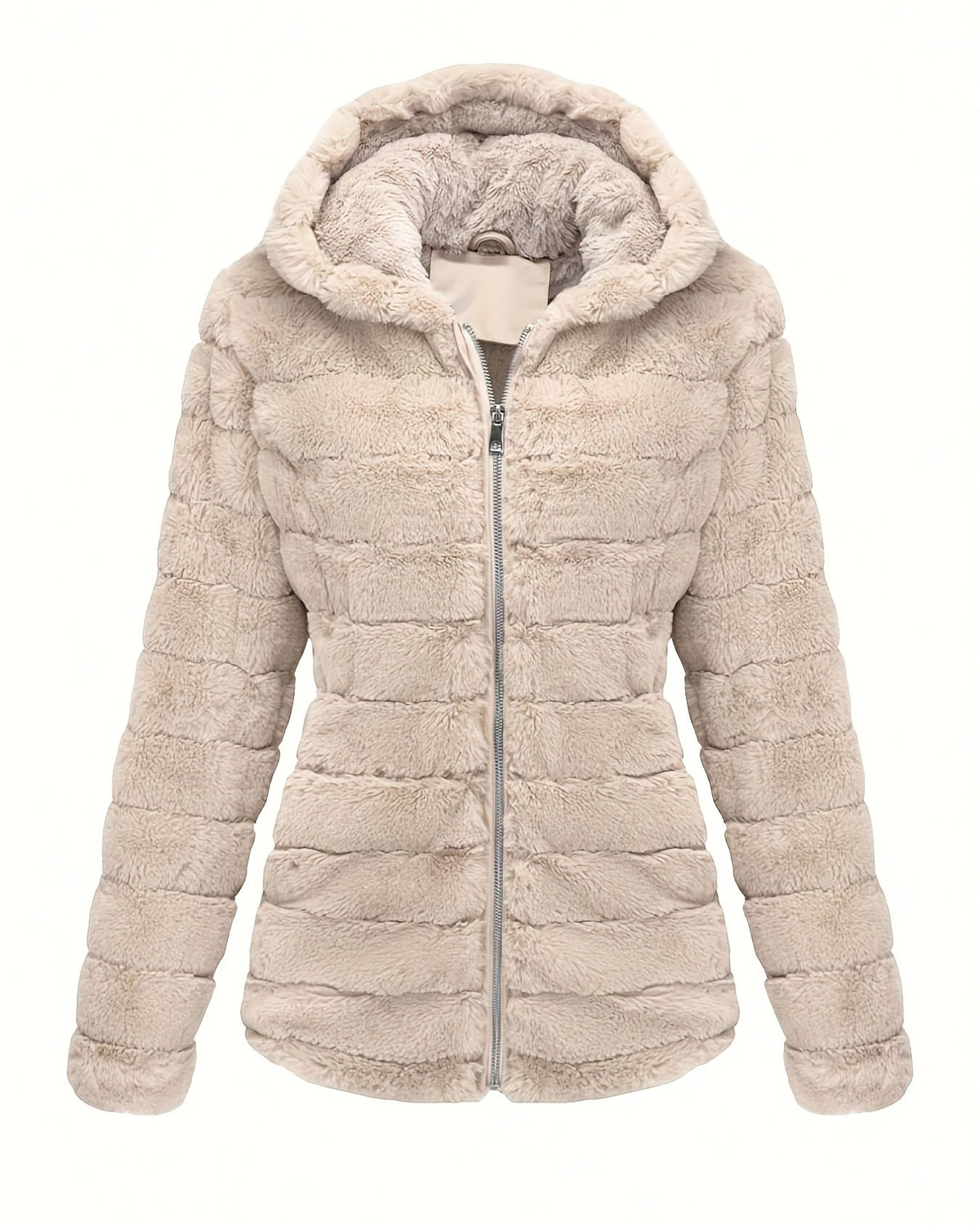 Black Poppy Lumina Wear cozy plush teddy jacket with zip closure, women’s outerwear, soft and warm for winter.